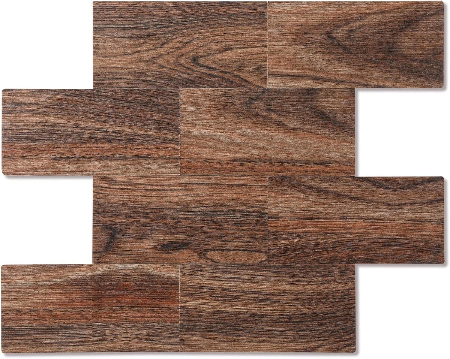 Peel and Stick Backsplash Wall Tiles, 11.8''x11.8'' Maple Brown Subway Stick on Tile for Backsplash Kitchen, Bathroom, Camper,Fireplace, Countertops