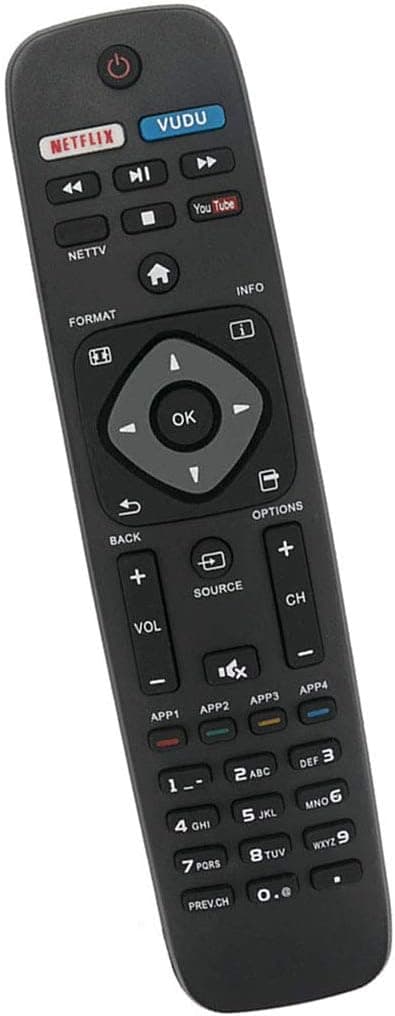 Replaced Remote Control Compatible for Philips 28PFL4609/F7 40PFL4609 49PFL4909/F7 50PFL4909/F7 50PFL6902 55PFL5901/F7 65PFL6902 28PFL4609F7 49PFL4909F7 50PFL4909F7 55PFL5901F7 LCD LED HD Smart TV