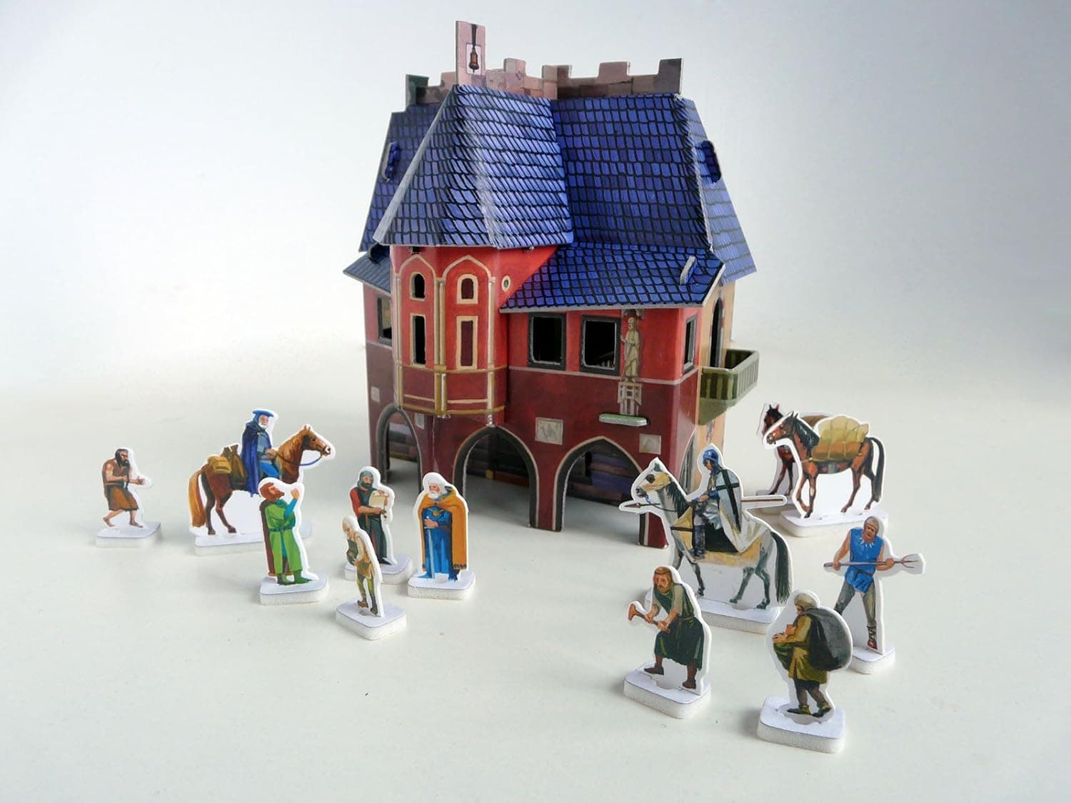 Clever Paper Town Hall with Figures