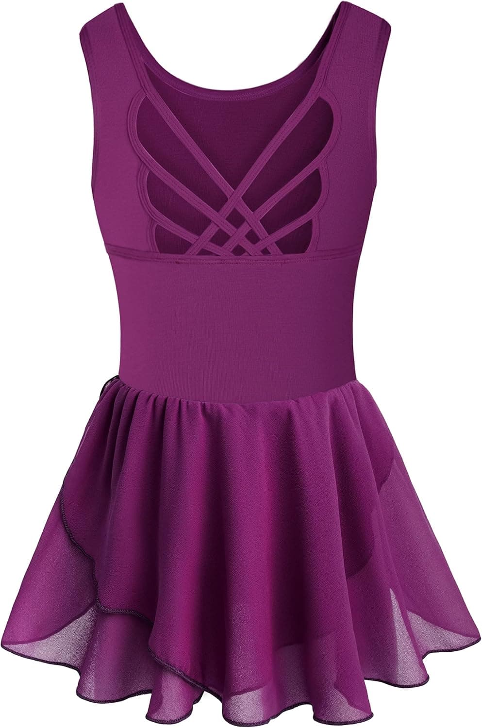 Tegmk Girls Tank Ballet Leotards with Skirt Toddler Dance Dress,Cute Butterfly Hollow Back