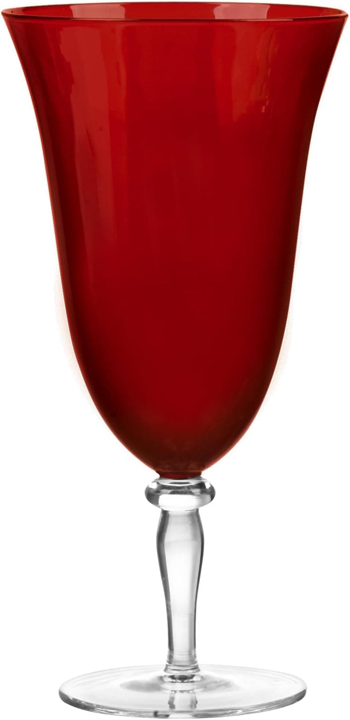 Qualia Glass Rouge Iced Beverage Glass, Garnet Red, Set of 4