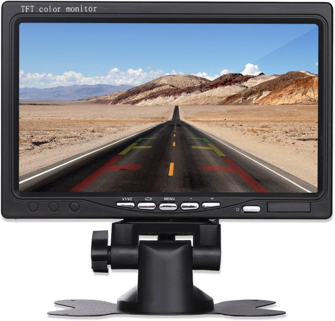 7” inch TFT LCD Car Monitor, Portable Backlight Digital Car Rear View Monitor for Backup Camera,Support 800x480,1024x768 Pixels,16:9/4:3,NTSC/PAL,with Remote controller and Stand Bracket