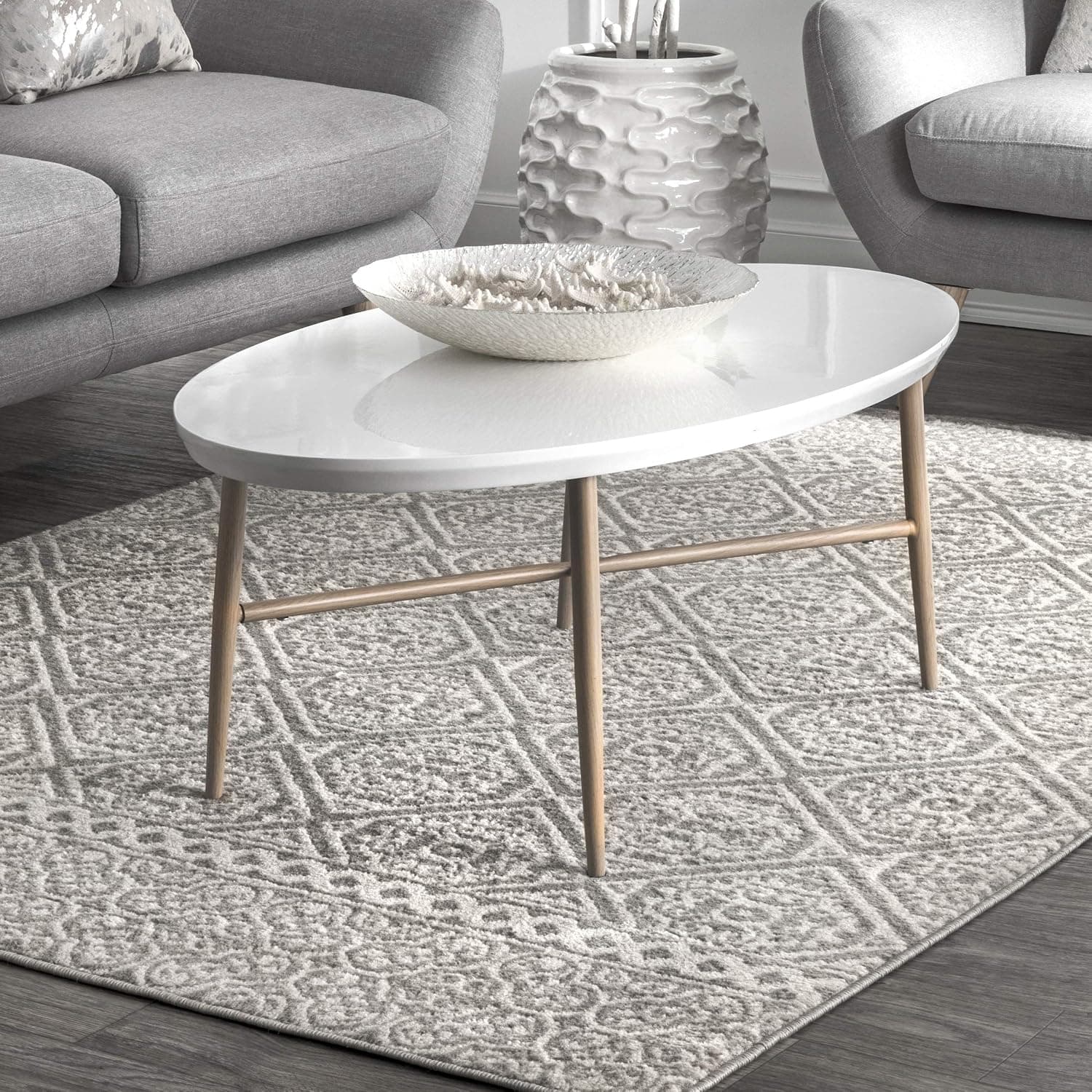 nuLOOM Floral Jeanette Accent Rug, 2' x 3', Grey