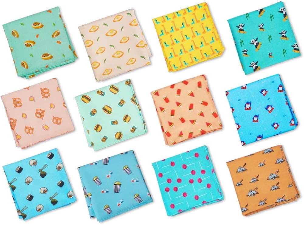 HexaFun 100% Pure Organic Cotton Unisex Handkerchief, Large Size