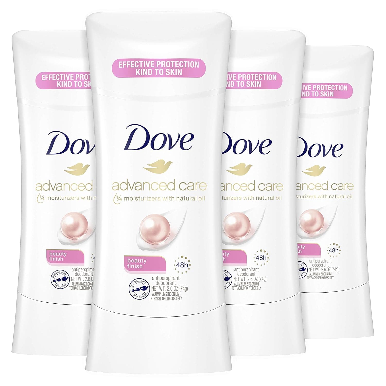 Dove Advanced Care Antiperspirant Deodorant Stick for Women Beauty Finish for 48 Hour Protection And Soft And Comfortable Underarms, 2.6 Ounce (Pack of 4)