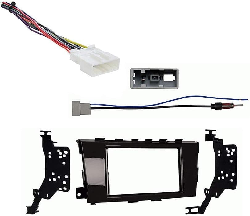 Harmony Audio HA-707552 Compatible with Nissan Altima Sedan 2013 2014 Aftermarket Radio Harness Adapter, MET13-95-7617GHG Double DIN Dash Kit and HA-40NI12 Aftermarket Antenna Adapter