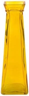 Yellow Gold Short Glass Bud Vase, 7.75" Tall