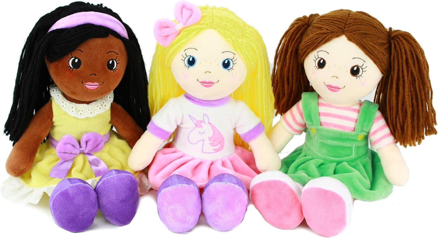 Playtime by Eimmie Soft Rag Doll - 14" First Baby Doll for Kids - Plush Baby Toy - Safe for All Ages (Eimmie, Allie & Kaylie)
