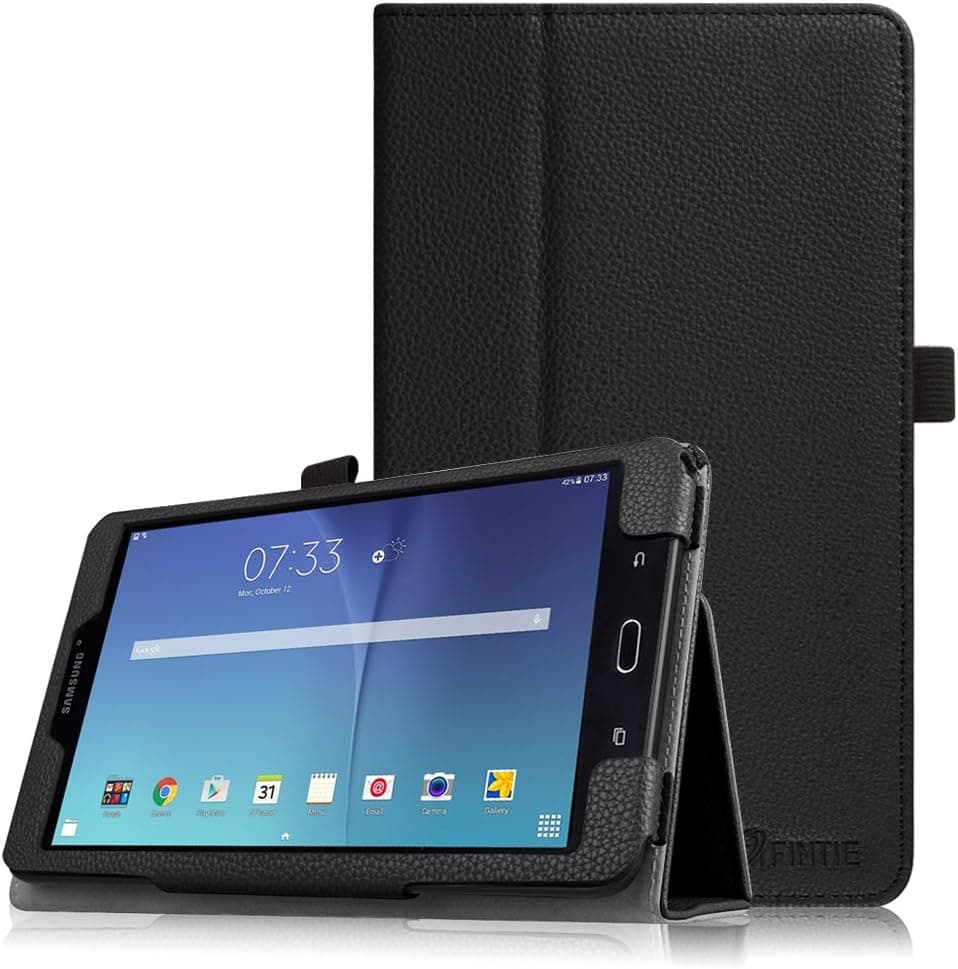Fintie Folio Case for Samsung Galaxy Tab E 8.0 - Premium PU Leather Slim Fit Smart Stand Cover for Galaxy Tab E 32GB SM-T378/Tab E 8.0-Inch SM-T375/SM-T377 Tablet, Black
