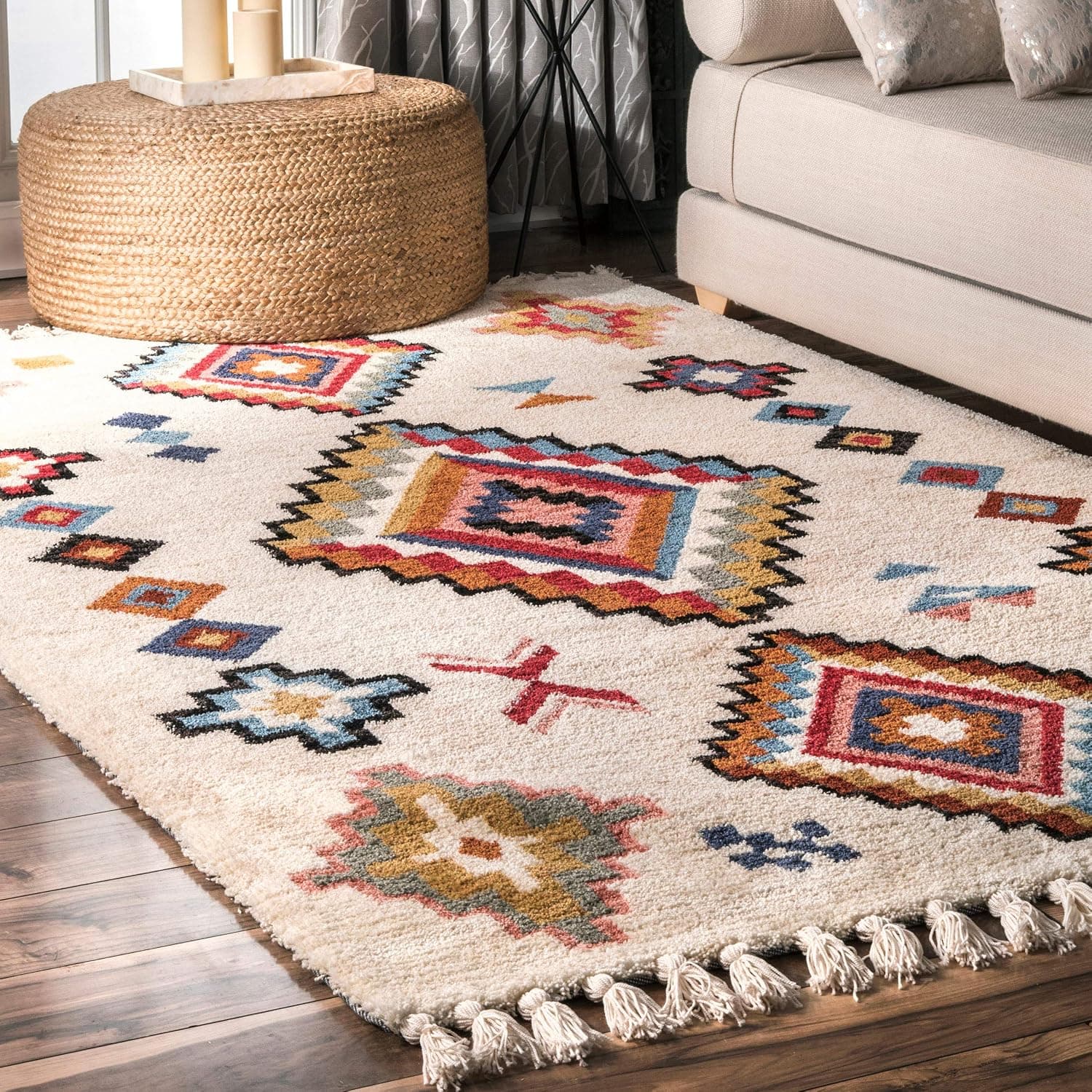 nuLOOM Anna Moroccan Tassel Area Rug, 6' x 9', Multi