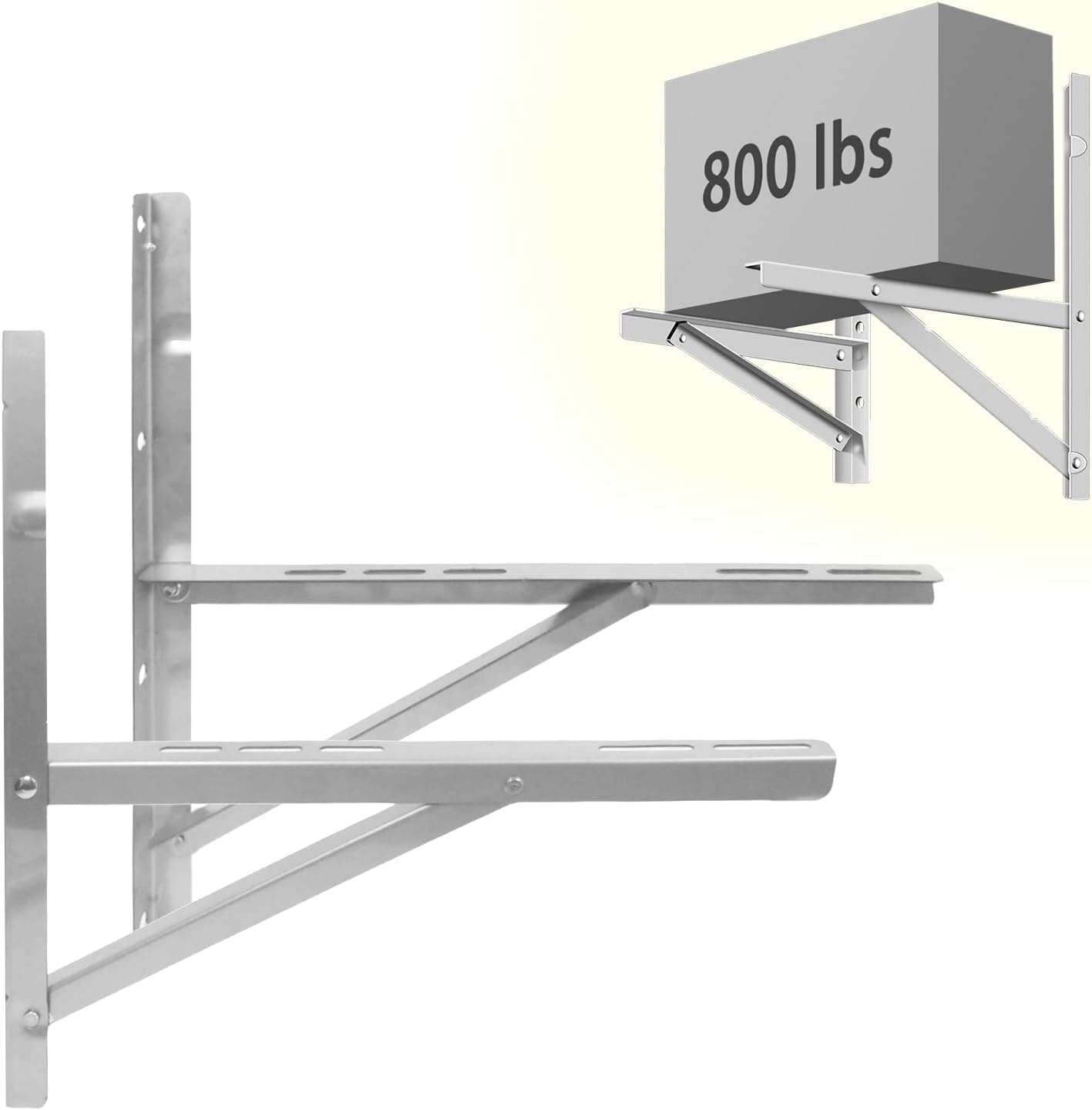 lukar Outdoor Wall Mounting Bracket for 9000-36000 BTU Universal Mini Split Ductless Air Conditioner Heat Pumps, Compressors & HVAC Systems, Heavy Duty Foldable Wall Mount Condenser Bracket(1 Pair)