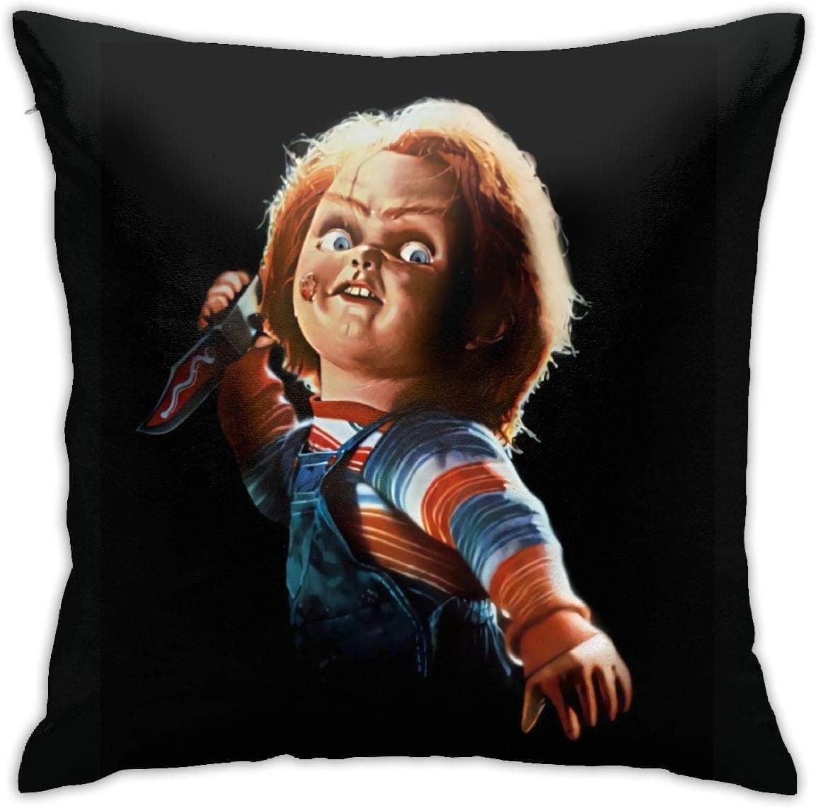 caimizogojocrz Horror Mysterious Character Halloween Friend Decorative Throw Pillow Covers Cushion Cases for Couch Sofa Bed Living Room Decor 18 X 18 Inch