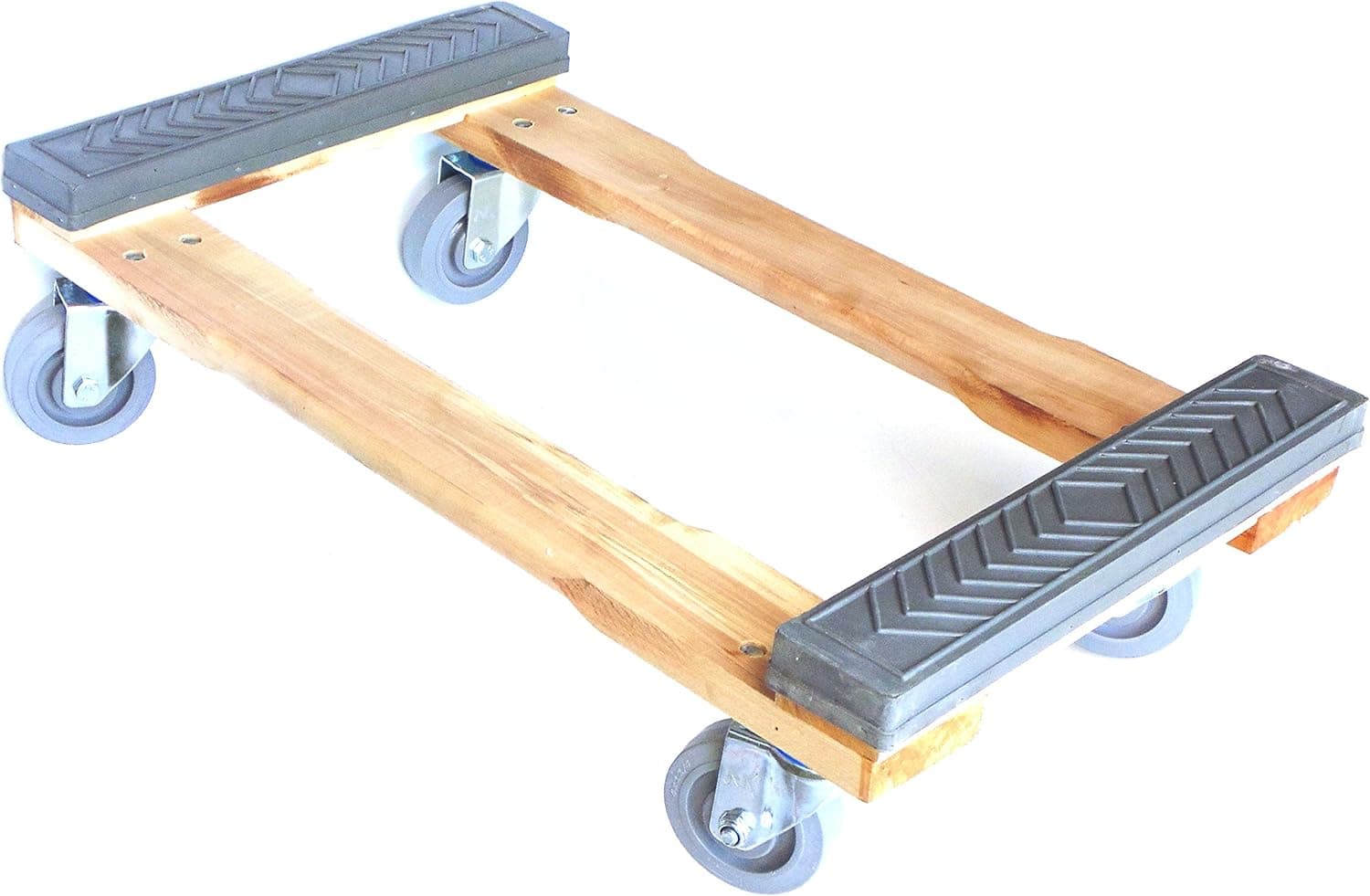 NK Furniture Movers Dolly, Rubber End Caps, Soft Gray Non-marking TPR Wheels, 30" Length x 17" Width (3" TPR Wheels)
