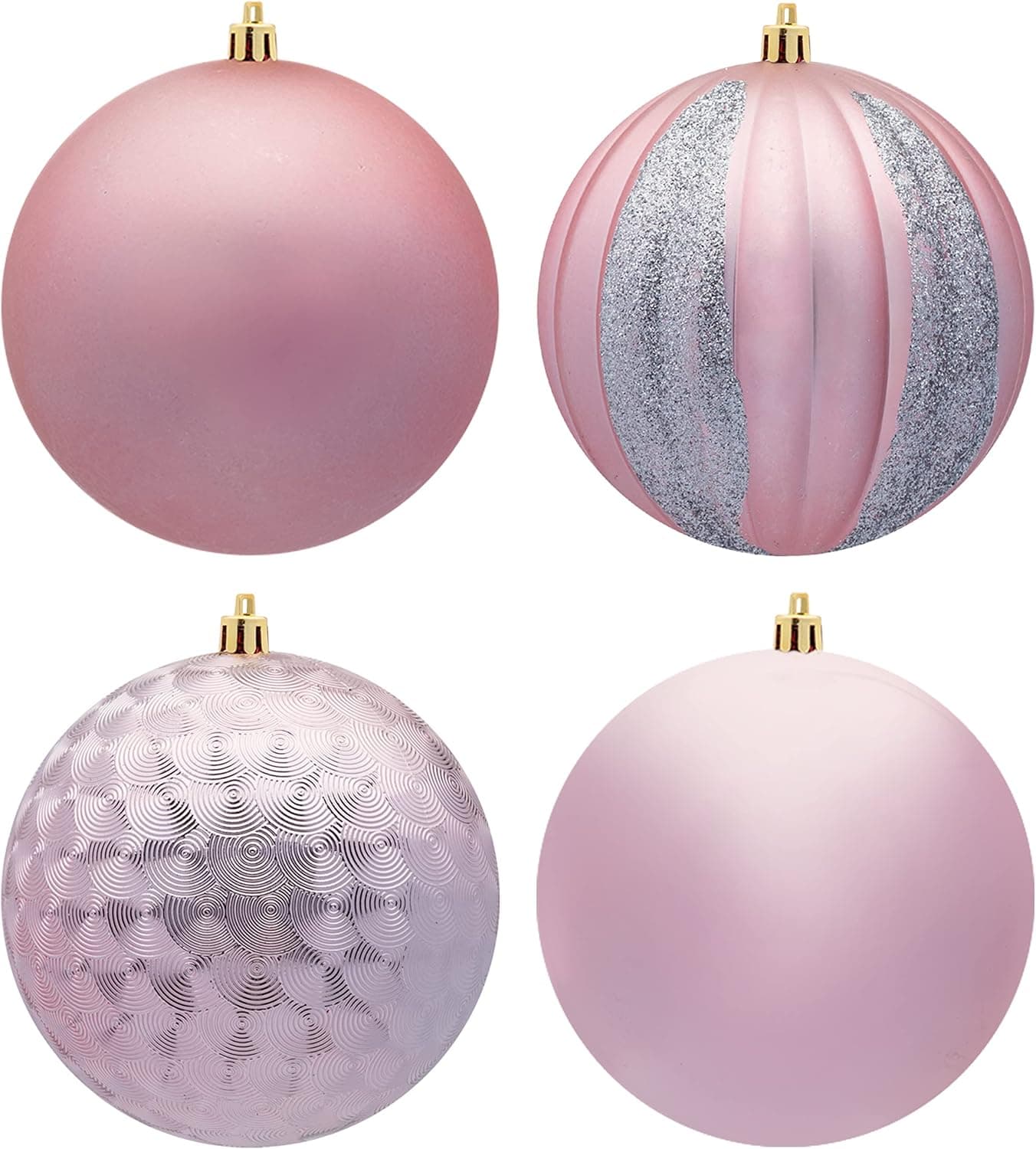 Joiedomi 8Pcs 3.94" Christmas Ball Ornaments Set, Shatterproof Hanging Xmas Tree Ornaments Set for Christmas Holidays, Indoor Party Decoration, Xmas Tree Ornaments (Rose Gold)