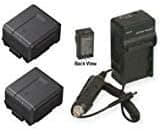 PhotoHighQuality Photo 2X Batteries + Charger, Compatible for Panasonic AG-HMC70U, Panasonic AG-HMC70P, Panasonic AG-HMC70PS, Panasonic AG-HMC71E,