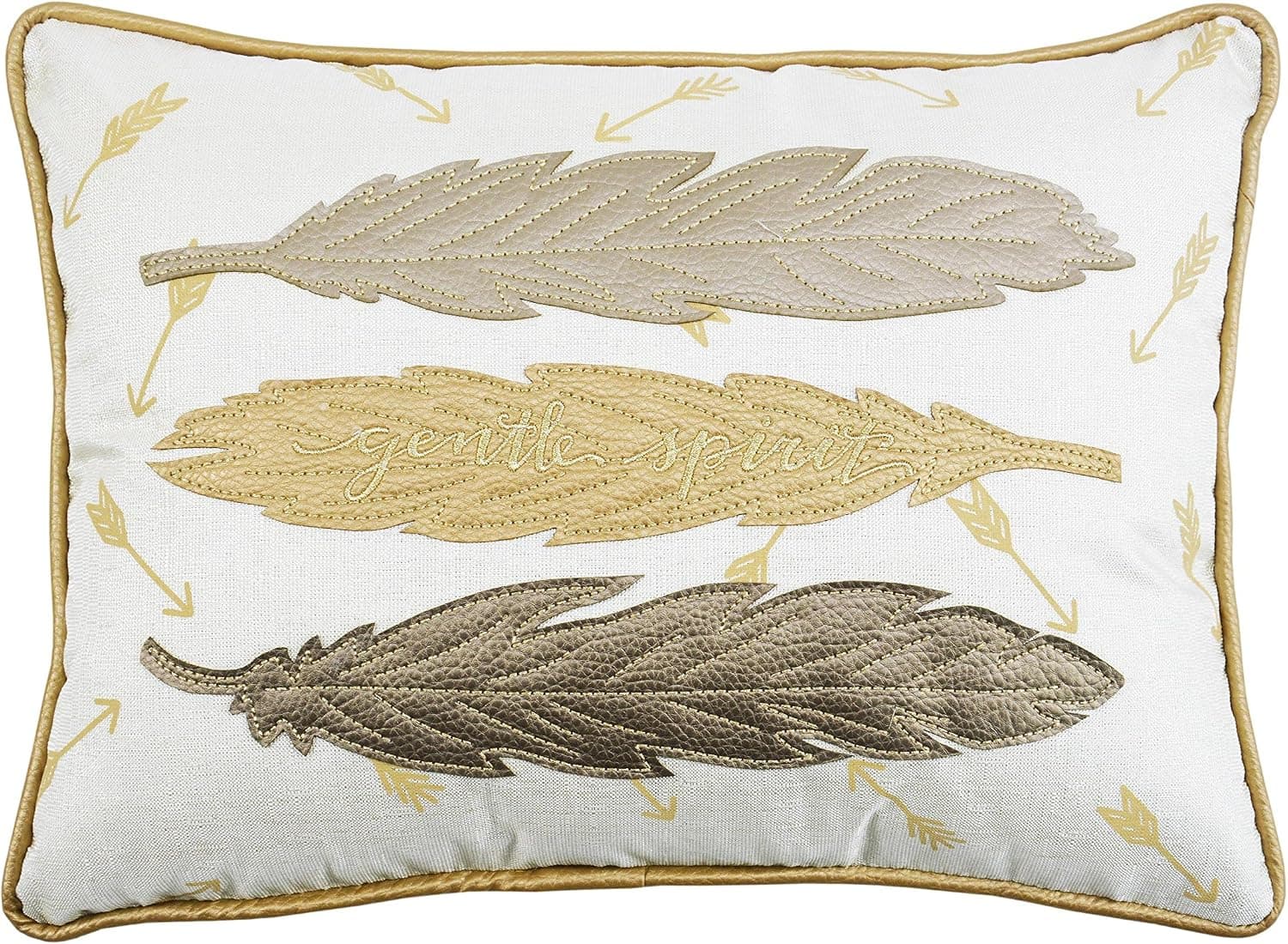 Comfy Hour Always Be My Love Collection 18"x13" Gentle Spirit Feather Accent and Throw Pillow Fashionable Cushion, Polyester