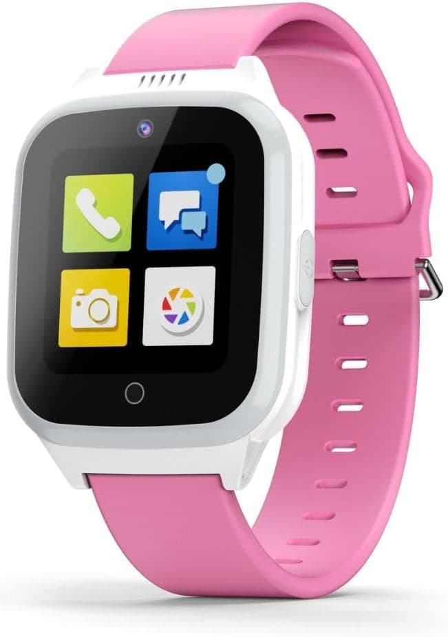JrTrack Cosmo 2 Kid’s Smartwatch | 4G Phone Calling & Text Messaging | GPS Tracker Watch for Kids | Pre-Installed SIM Card & Flexible Cosmo Data Plans | Children’s Phone Alternative (Pink)