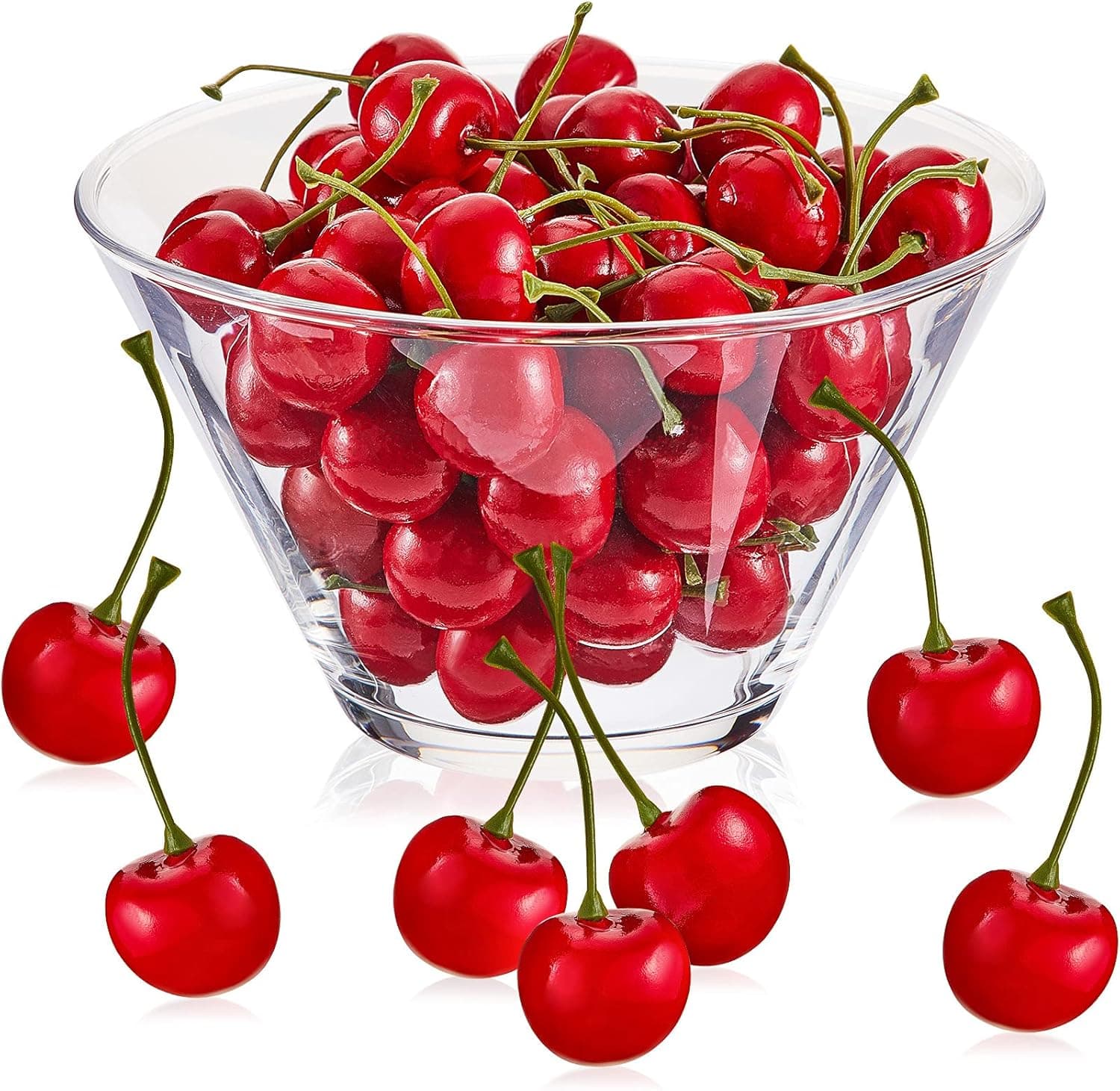 Fake Cherries Artificial Cherry Decorations Simulation Cherries Fruit Cherries Fruit Cherry Fake Fruit Model for Party Decor Home Kitchen Cabinet Photography Prop Cognitive Toy (80 Pieces)