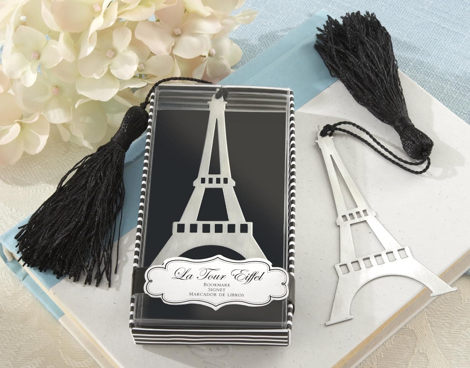 Kate Aspen Brush-Finish Bookmark with Silk Tassel, La Tour Eiffel (Discontinued by Manufacturer)