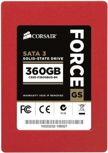 Corsair Force Series GS 360GB SATA III/6G SATA 6.0 Gb-s 2.5-Inch Solid State Drive, Black (CSSD-F360GBGS-BK)