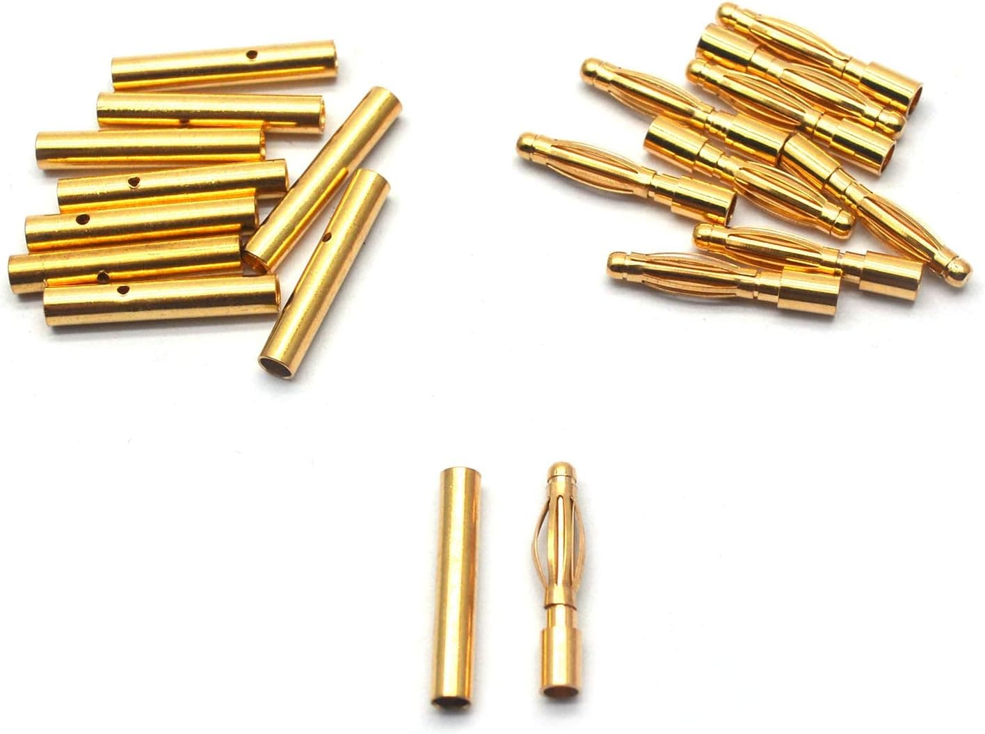 Male and Female Bullet Banana Connectors Plugs Karcy RC Bullet Connectors 2mm Banana Bullet Connectors Banana Plug Bullet for ESC Battery Gold Plated 10 Pairs