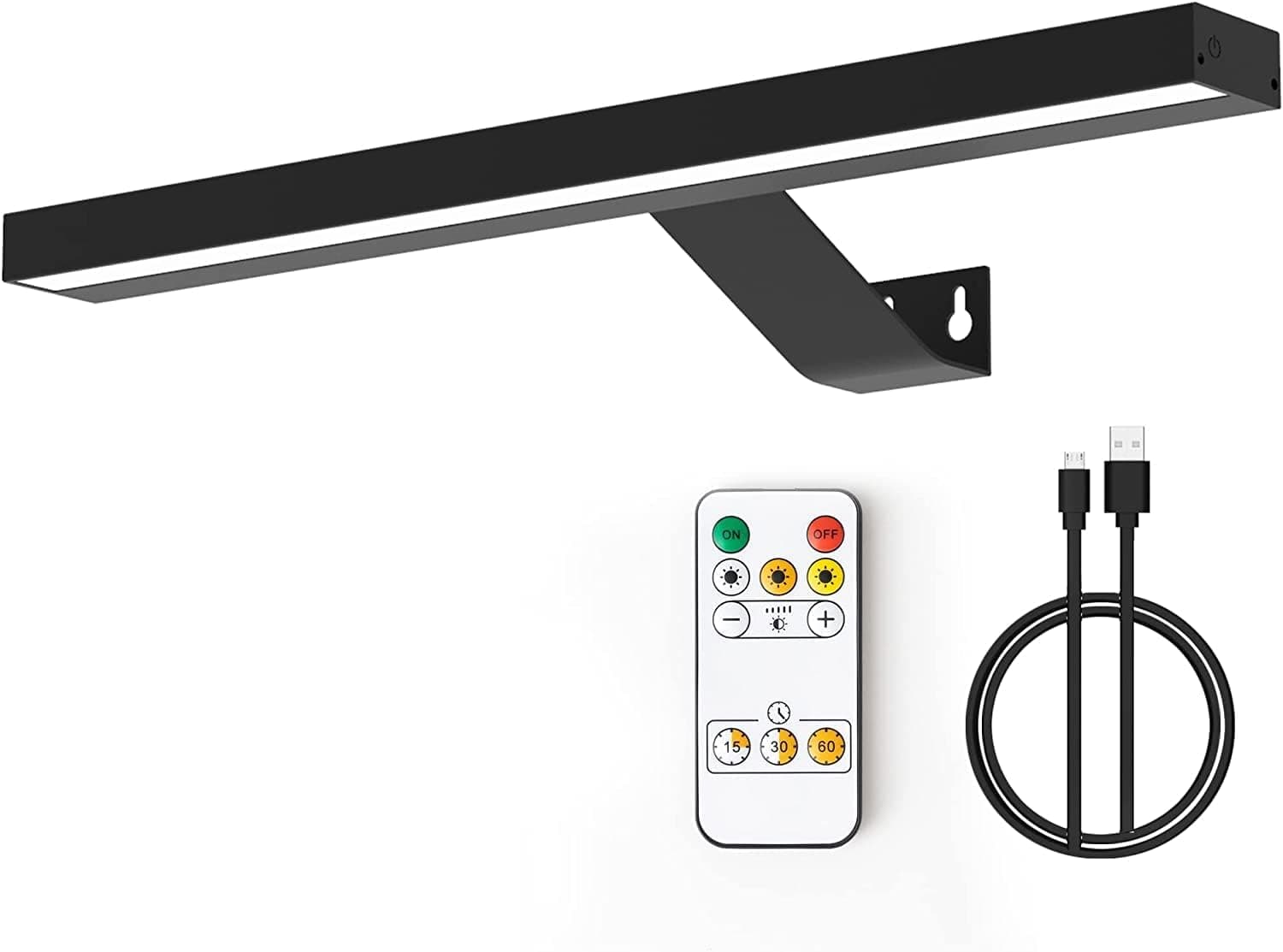 MIOBLUE Wireless Picture Lights,Rechargeable Battery Art Display Light with Remote Control, Dimmable/Timer Off Dartboard Light, 16 Inch Full Metal Accent Light with 40LEDs for Paintings, Picture,Frame