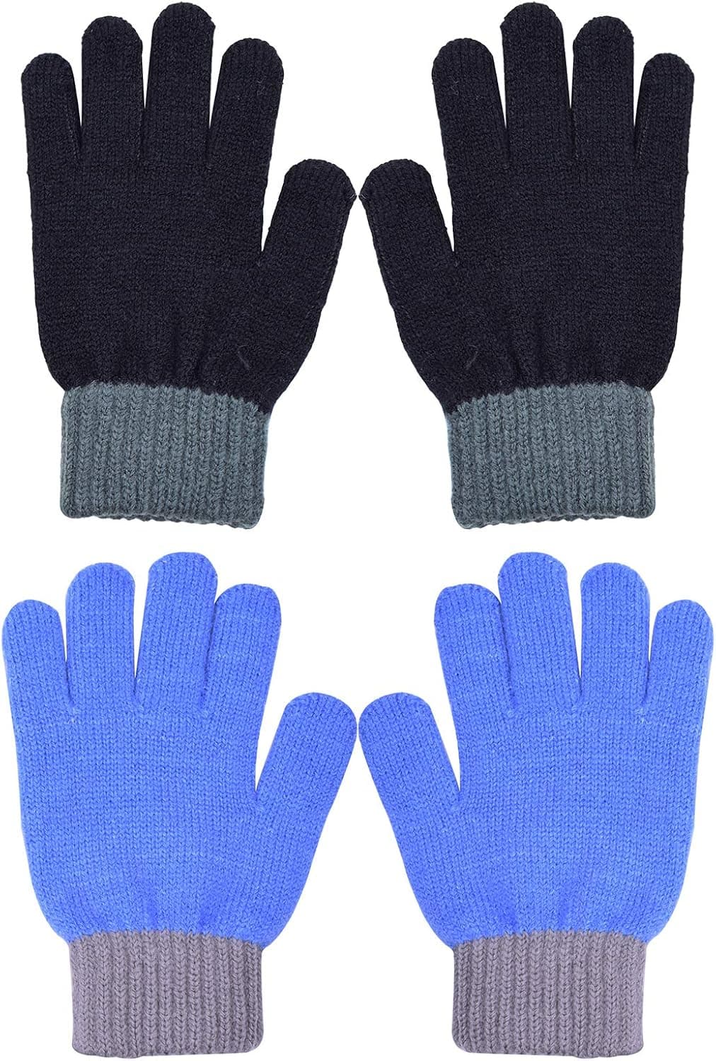 WDSKY Kids Gloves Winter Magic Wool Knit Stretchy