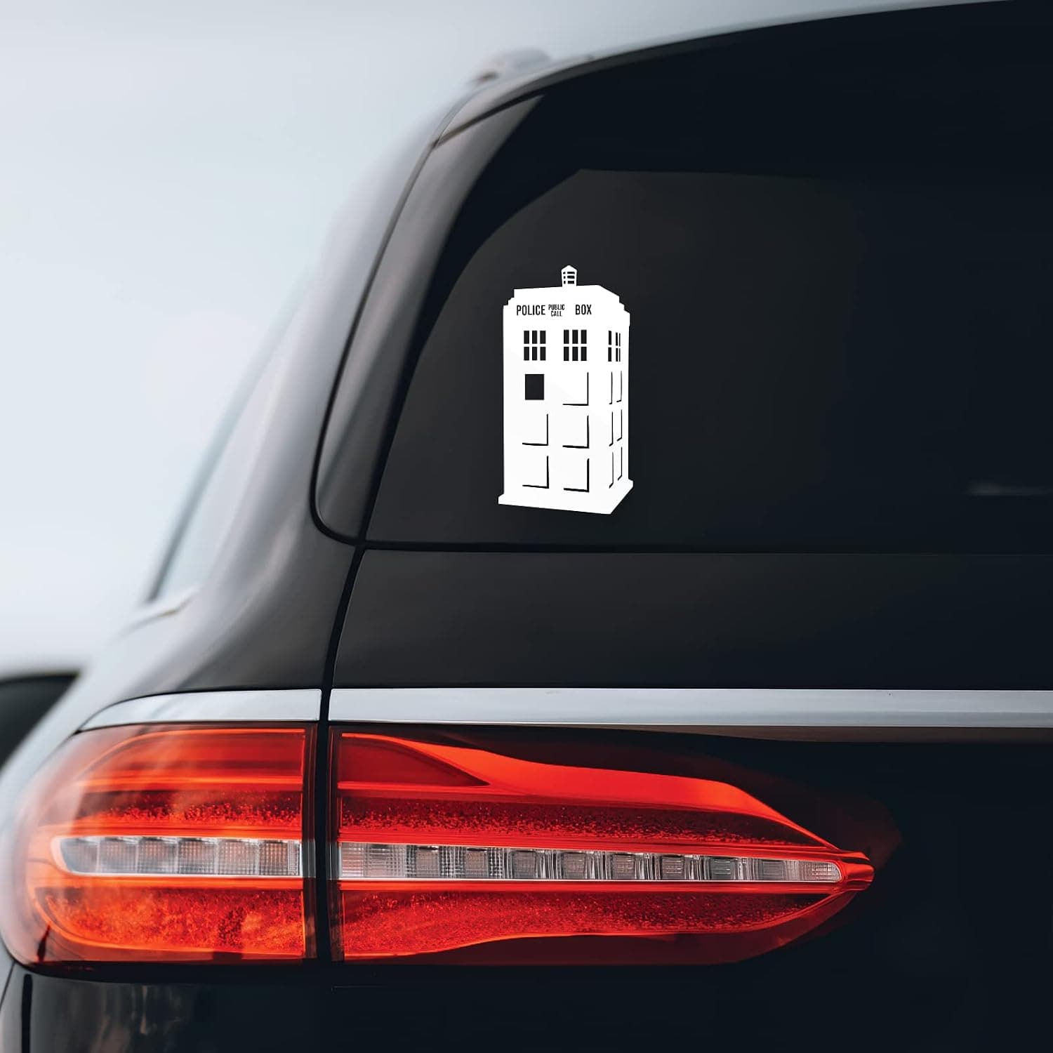 Corner Police Box Tardis Sticker Decal Notebook Car Laptop 4" x 8" (White)