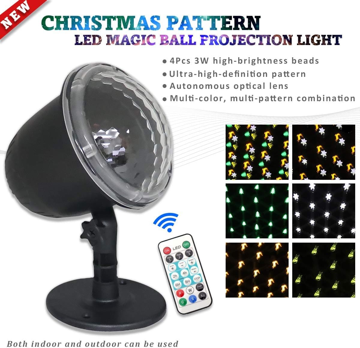 Christmas Projector Lights, Weepong IP65 Waterproof Indoor Outdoor Led Snowflake Light Projector with Remote Control for Xmas Tree Holiday Party Garden Wall Wedding Landscape decorations
