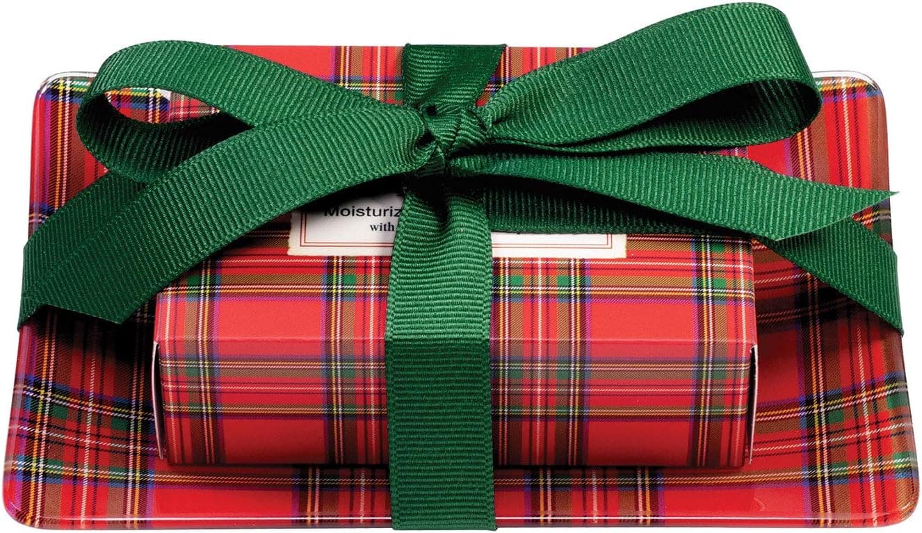 Michel Design Works Soap and Glass Dish Set, Tartan