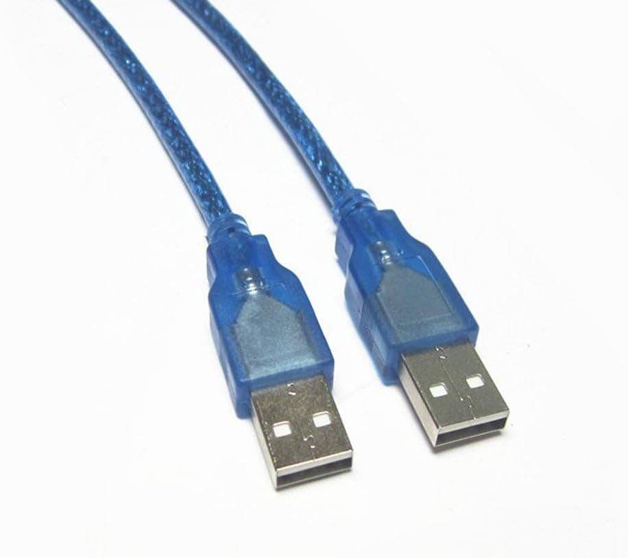 Caxico 2PCS 30cm 1 Ft USB 2.0 Type A/A Male to Male Extension Cable Cord Blue
