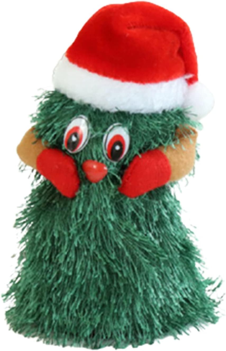 wastreake Dancing Christmas Tree Toy, Electric Plush Toy Cute Xmas Tree Rotating Dancing Music Toy Christmas Plush Desktop Decor for Xmas Home Decorations