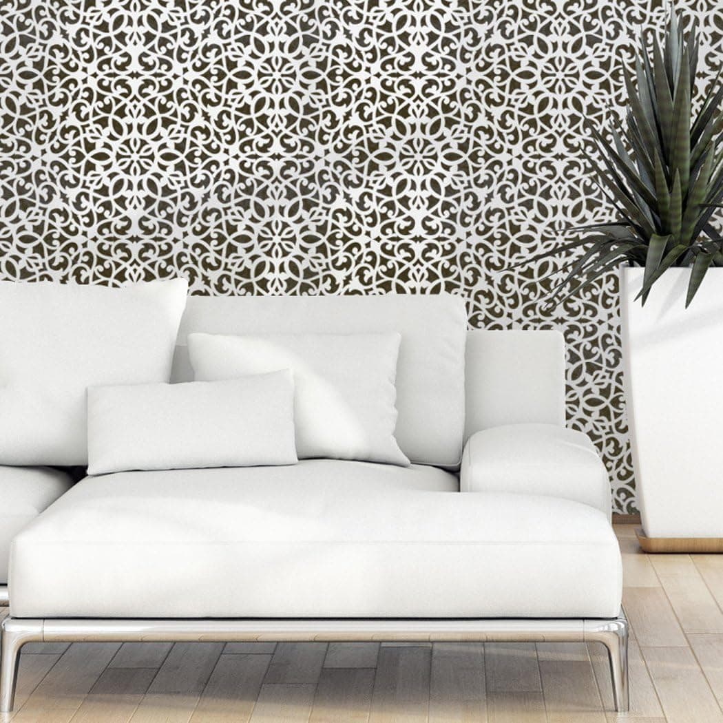 J BOUTIQUE STENCILS Wall Stencil Moroccan Allover Pattern Ceuta for Accent Wall Room DIY Decor