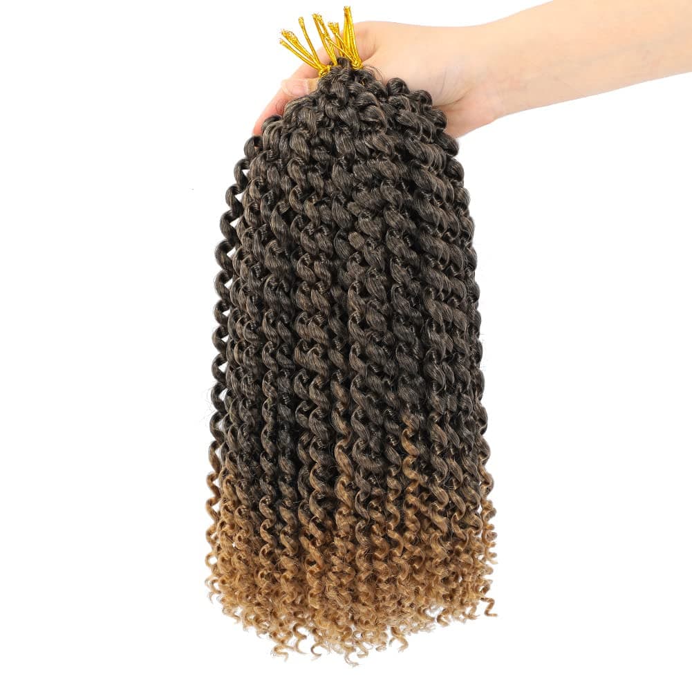 Dansama 7 Packs Passion Twist Hair Water Wave Braiding Hair for Butterfly Style Crochet Braids Bohemian Hair Extensions (14inch (Pack of 7), T1B/27)