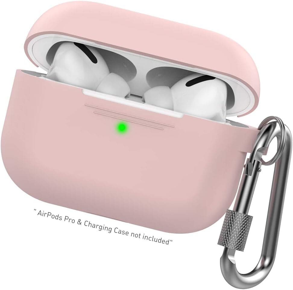 Delidigi AirPods Pro Case Slim Silicone Protective Case Cover Skin Compatible with AirPods Pro 2019 (Pink)