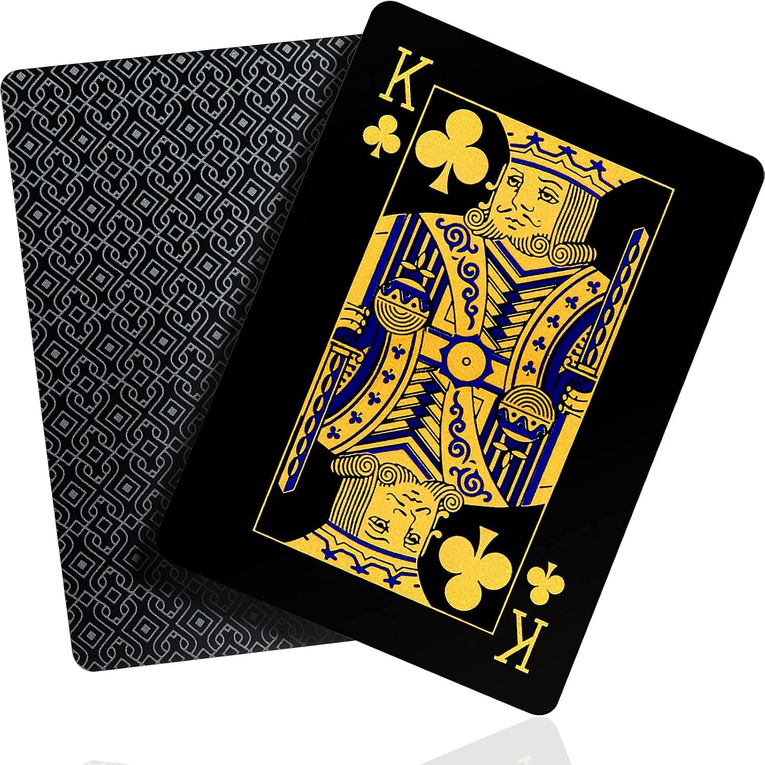 Skylety Waterproof Matte Black Playing Cards, Poker Cards with HD Printing, Poker Playing Cards, Waterproof Deck of Cards Washable and Flexible PVC Plastic Material Family Game Party