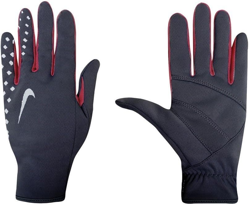 Nike Women's Lightweight Running Gloves (Medium, Midnite Fog/Solar Red)