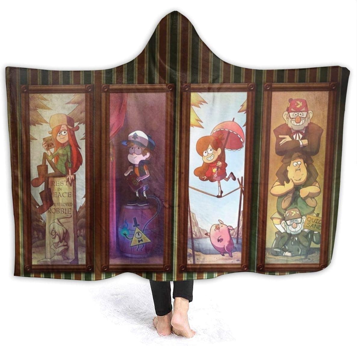 Mabel Pines Blanket Soft and Warm Flannel Fluffy Lightweight Breathable Throw Hooded Blanket for Cinema Yoga Picnic Travel Beach Home Size for Kids Teens Adults 80"X60"