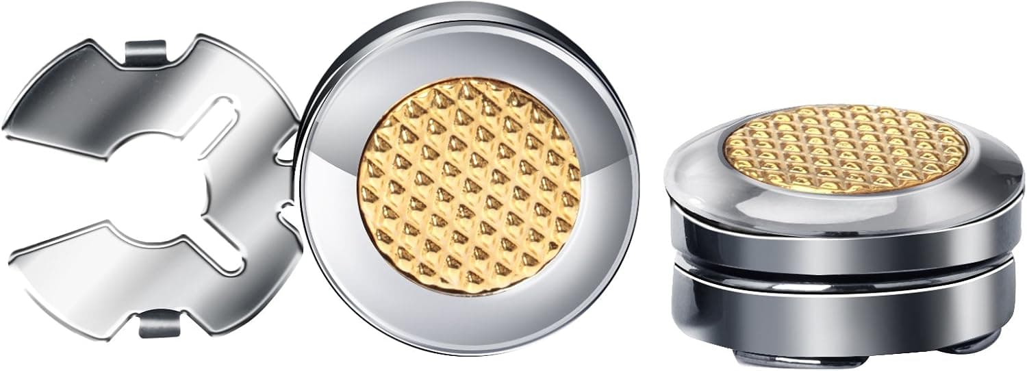 Yellow Round 10mm Button Covers Platinum Plates Brass Substitute to Traditional Cufflinks for Men