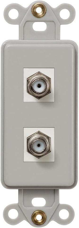 Double Coax Rocker Data Insert Wallplate, Gray