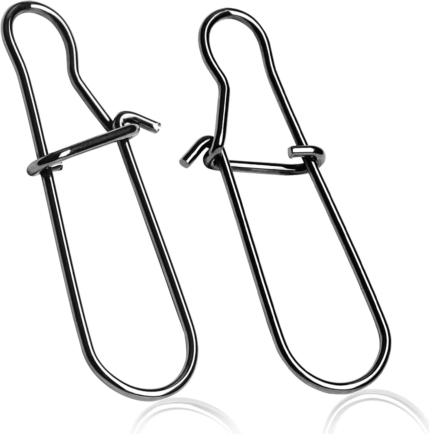 SQUANCHY 50~100pcs Fishing Snap 26lb~220lb Lure Hook Connector Strong Stainless Steel Saltwater Tackle Fishing High Strength Corrosion Resistant Black Nickel Coated