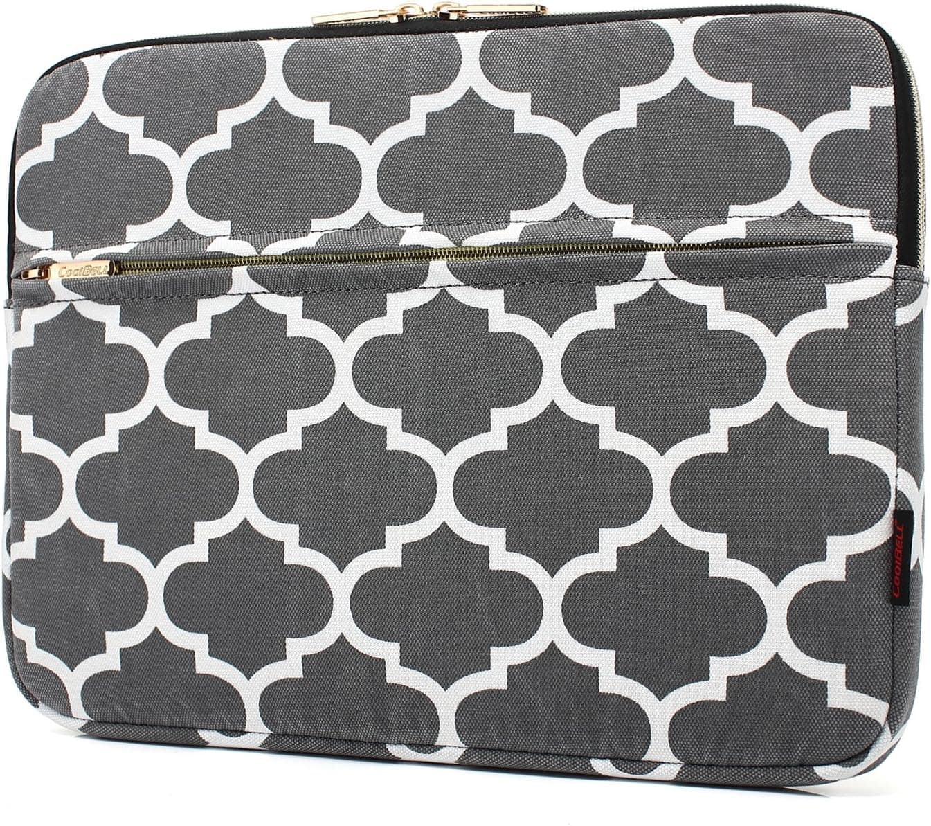 CoolBELL 15.6 Inch Laptop Sleeve Bag With Accessories Front Pocket/Fabric Laptop Protective Case For Dell/HP/Acer/ASUS/Lenovo/Ultra-book/Macbook Pro/Macbook Air / (Dark Grey)