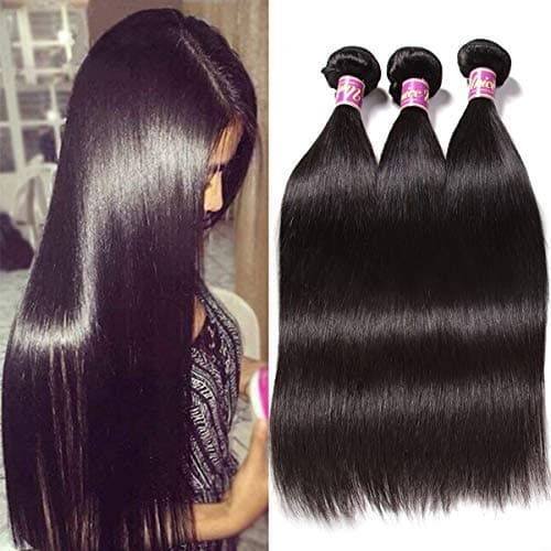 UNICE Hair 10A Malaysian Straight Human Hair 3 Bundles Unprocessed Virgin Human Hair Weave Extensions (10 12 14 inch)
