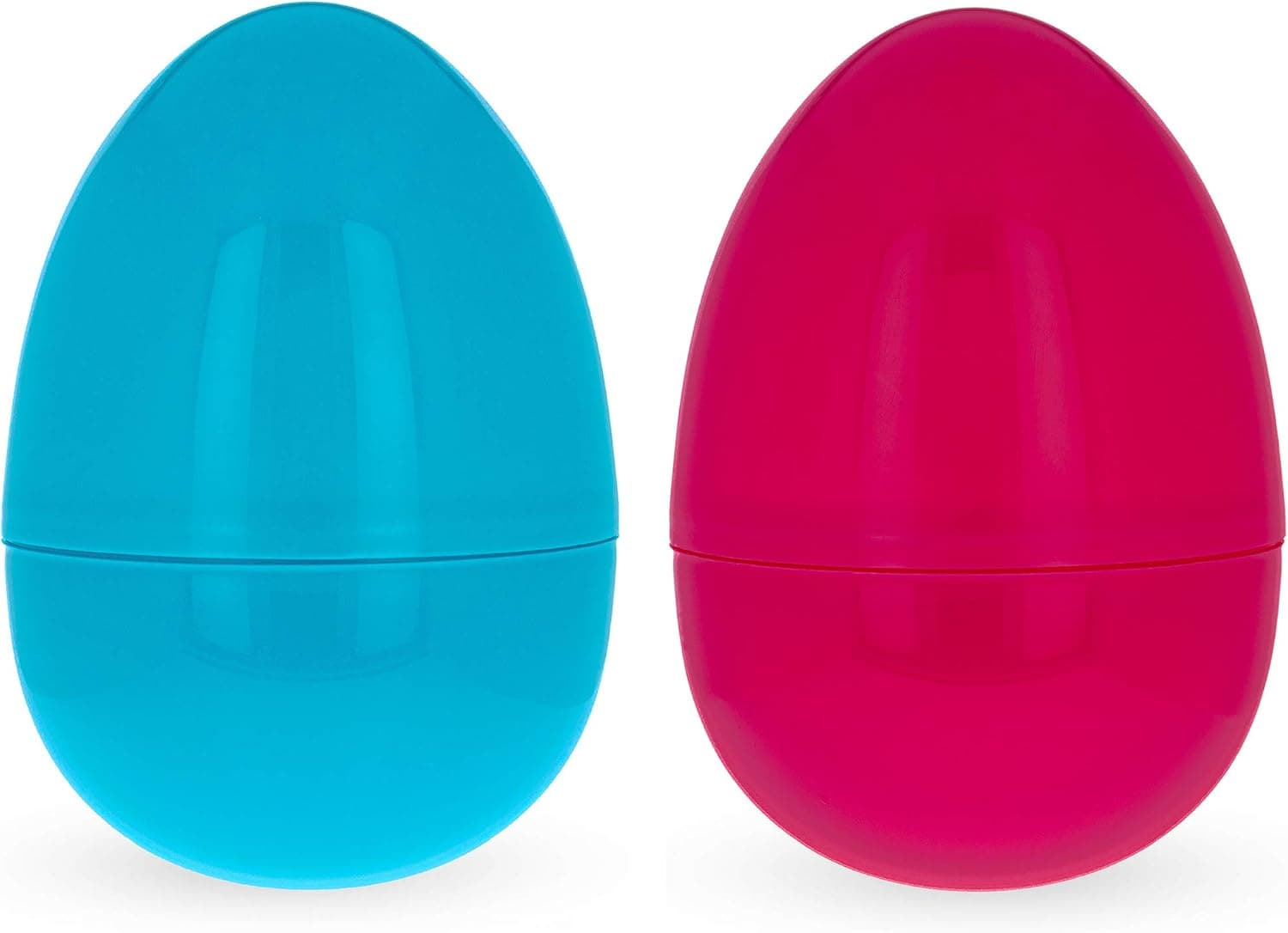 Set of 2 Pink And Blue Giant Jumbo Size Fillable Plastic Easter Eggs 10 Inches