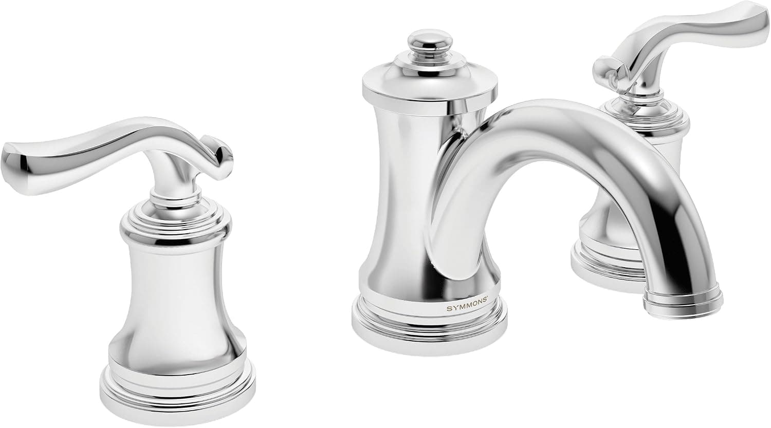 Symmons SLW-5112-1.0 Winslet Widespread 2-Handle Bathroom Faucet with Drain Assembly in Polished Chrome (1.0 GPM)