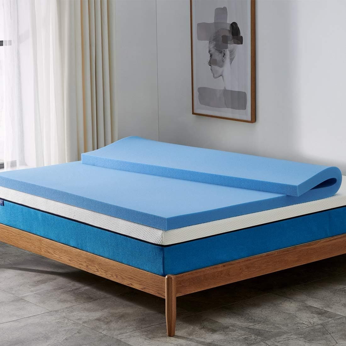 Mattress Toppers Full,JINGXUN 3 Inch Premium Gel Multi Layered Memory Foam Bed Mattress in a Box with CertiPUR-US Certified Foam for Pressure Relief, Full Size,Breathable