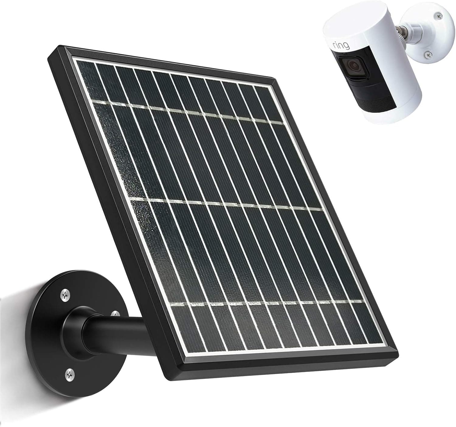 Uncle Squirre Solar Panel Compatible with All-New Stick Up Cam Battery,Waterproof Charge Continuously,3.5W 5V Output,13.1ft/4.0m Power Cable (No Include Camera)