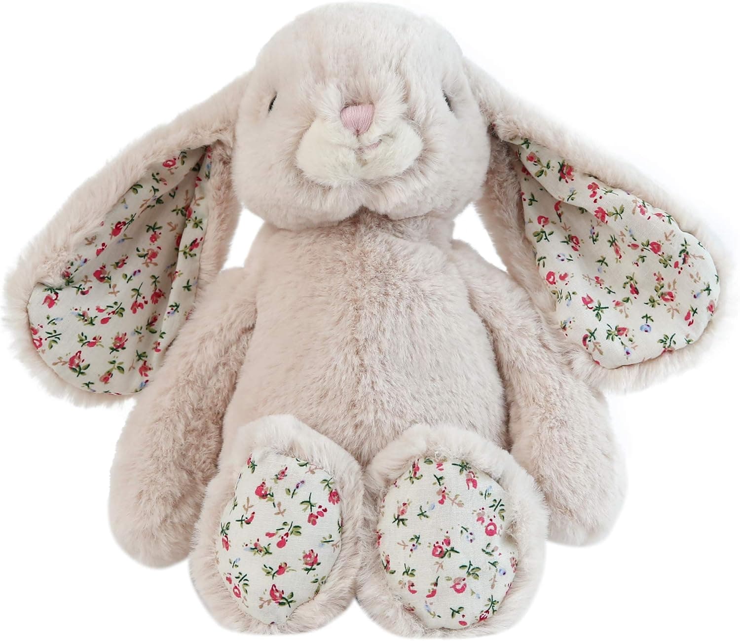 DILLY DUDU Blossom Bunny Rabbit Stuffed Animal Plush Toy Best Gifts 10-Inch（Beige）