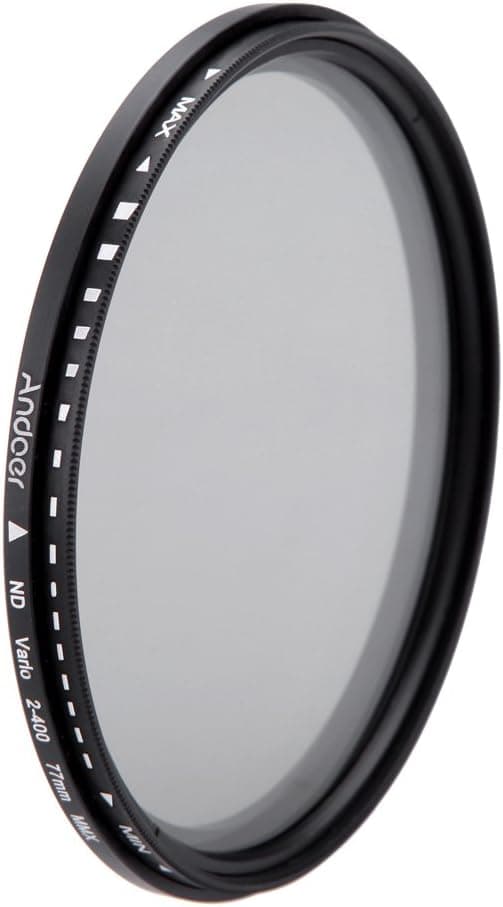 Andoer Andoer 77mm ND Fader Neutral Density Adjustable ND2 to ND400 Variable Filter for Canon Nikon DSLR Camera