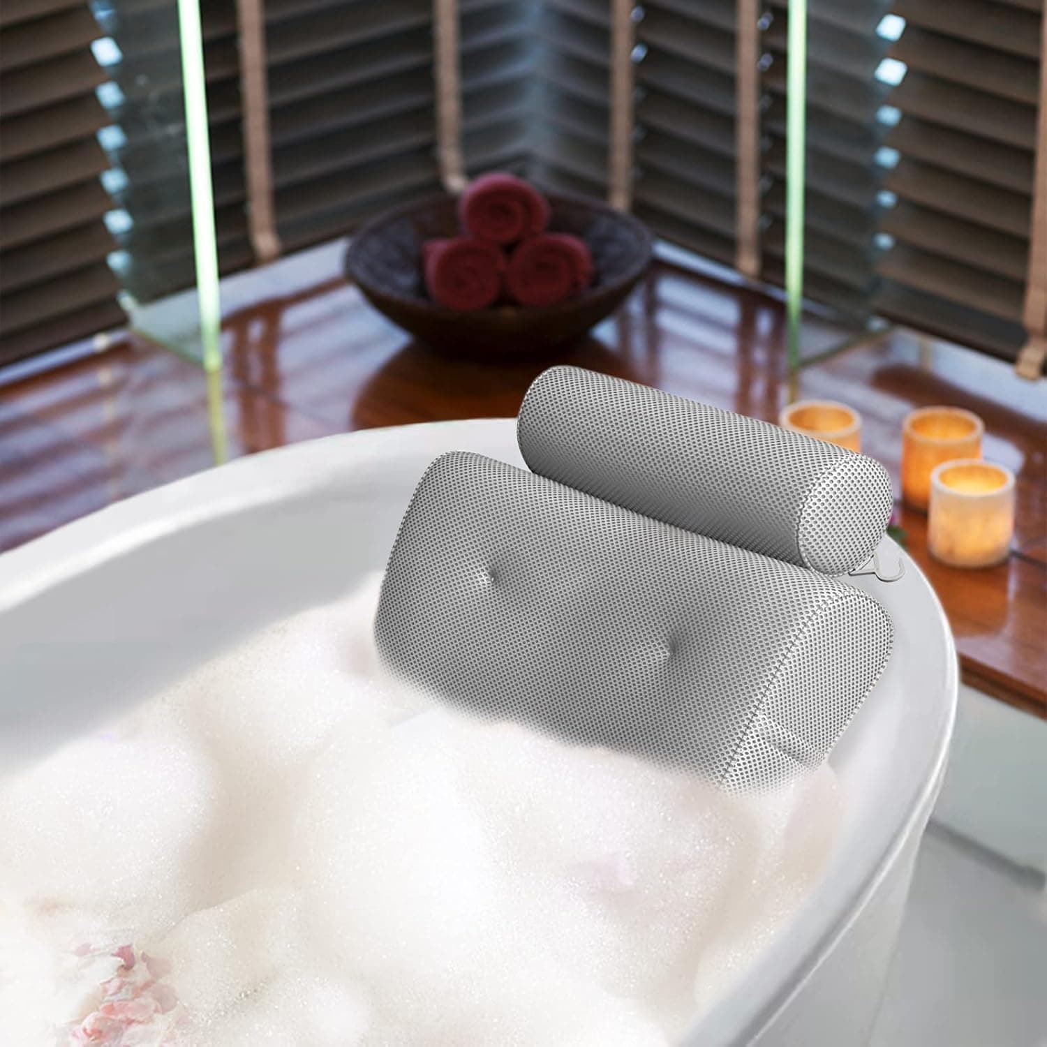 Bath Pillow, Hot Tub Pillow，Spa Pillow with Back and Headrest Cushion-Tub Pillow with Neck, Head, Shoulder and Back Support, Fits All Bathtub,Home Spa - Bath Stuff Accessories